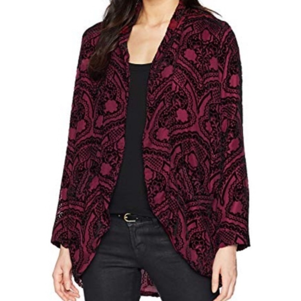 BB DAKOTA Darrah Burnout Velvet Jacket NWT